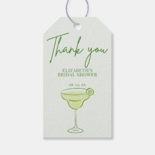 Handritad grön cocktail lime manus tack presentetikett