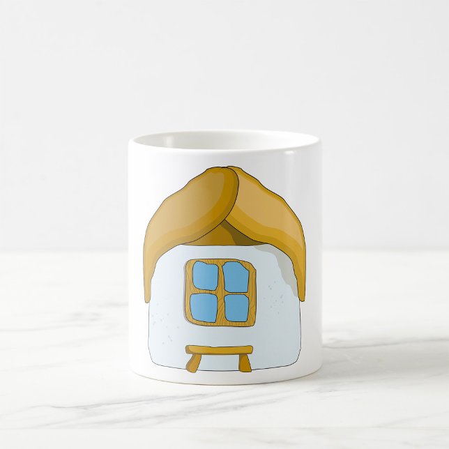 Handritad Halmtäckt Stuga Litet Hus Kaffemugg (Skapare uppladdad)