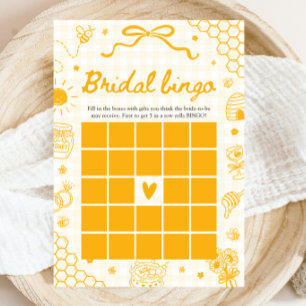 Handritad Honey Bee Bröllopsbingo Baby Shower-spel Inbjudningar