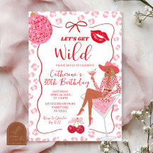 Handritad illustration Röd Rosa Låt oss bli vilda 