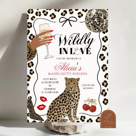 Handritad illustration Vilt Förälskad Leopard Inbjudningar