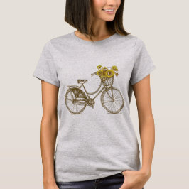 Handritad illustration Vintage cykel T Shirt