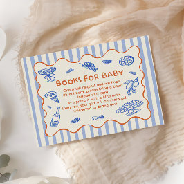 Handritad italiensk baby shower bokförfrågan tilläggskort