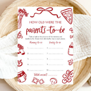 Handritad italiensk baby shower Hur gamla var de Inbjudningar