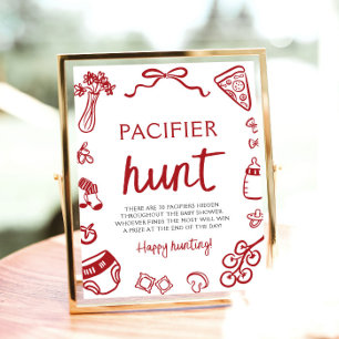 Handritad italiensk babysnapp-hunt Baby Shower Poster