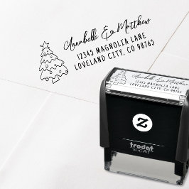 Handritad jul returadress självfärgande stämpel