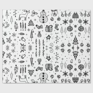 Handritad juldoodle presentpapper
