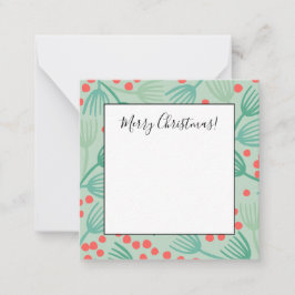 Handritad Julgran Ständigt Gröna Tallbarr Anteckningskort