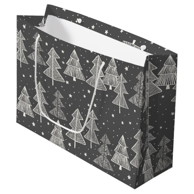 Handritad Julgranar Snowing (Framsidan Vinklad)