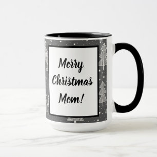 Handritad Julgranar Snowing Mugg