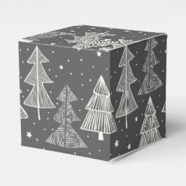 Handritad Julgranar Snowing Presentaskar