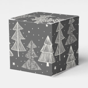 Handritad Julgranar Snowing Presentaskar