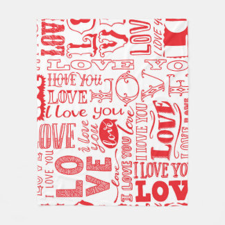 Handritad Kärlek Doodles Sömlös bakgrund Fleecefilt