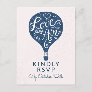 Handritad kärlek marin vigselmåltid val RSVP Vykort