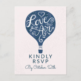 Handritad kärlek marin vigselmåltid val RSVP Vykort