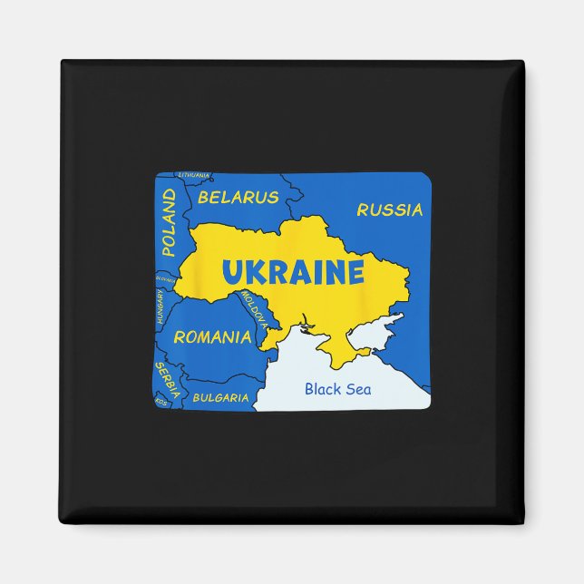Handritad Karta Över Ukraina  Magnet (Framsidan)