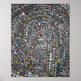 Handritad kartong med sommartema Lettering Poster