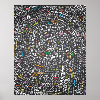 Handritad kartong med sommartema Lettering Poster