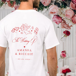 Handritad Kerub Vintage Cupid Bröllopspresent T Shirt