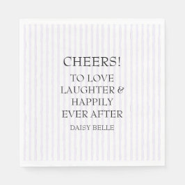 Handritad Klippfest Bröllopsdusch Lila Pappersservett