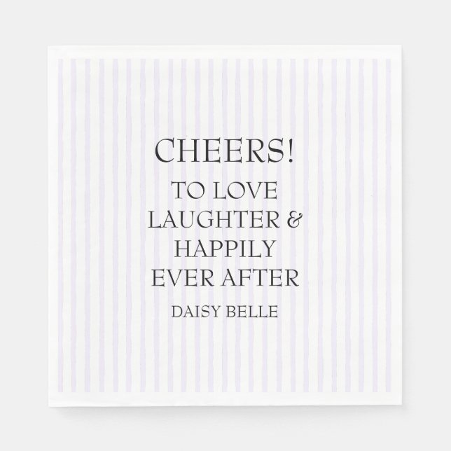 Handritad Klippfest Bröllopsdusch Lila Pappersservett (Framsidan)