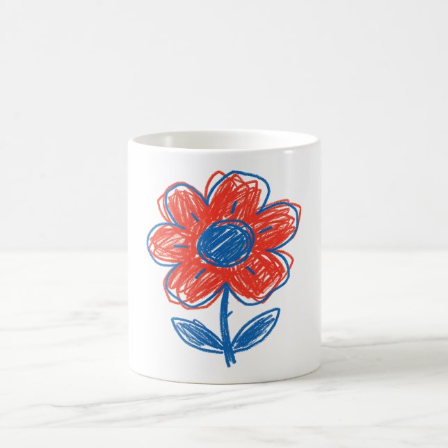 Handritad Klotter Blomma Blommig  Kaffemugg (Center)