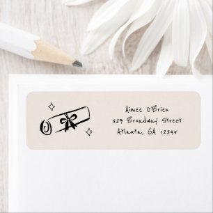 Handritad Klotter Gradueringsretur Returadress Etikett