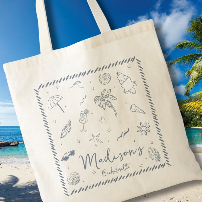 Handritad Klotter Kustnära Rep Ram Systerbrudsgill Tygkasse (Skapare uppladdad)