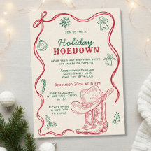 Handritad Klotter Western Holiday Hoedown-fest