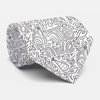 Handritad klotterstil Purim-halsduk Slips