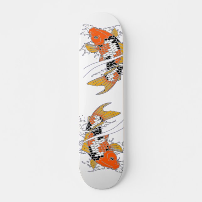 Handritad Koi Skateboarddäck Skateboard Bräda 20 Cm (Framsida)