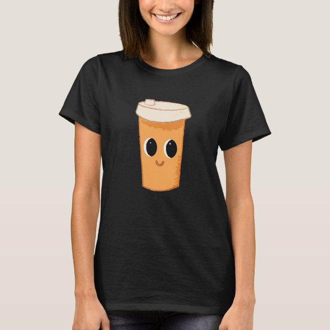 Handritad kopp kaffe och baristor t shirt (Framsida)