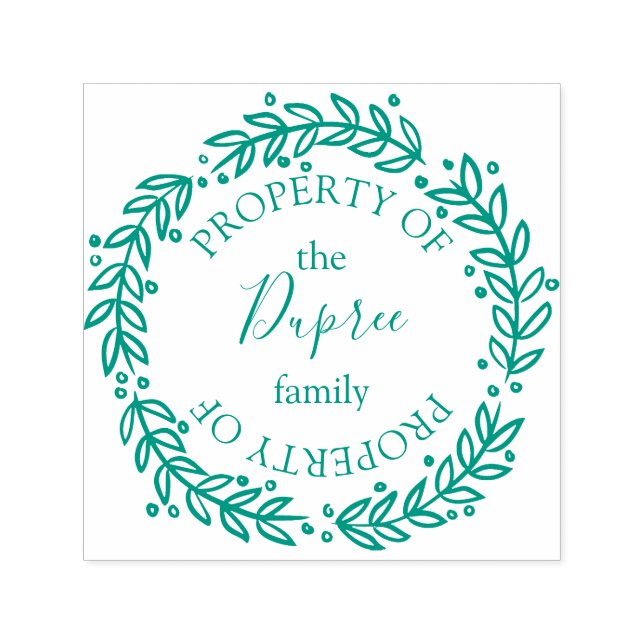 Handritad krans ägd av Namn Självfärgande Stämpel (Design)