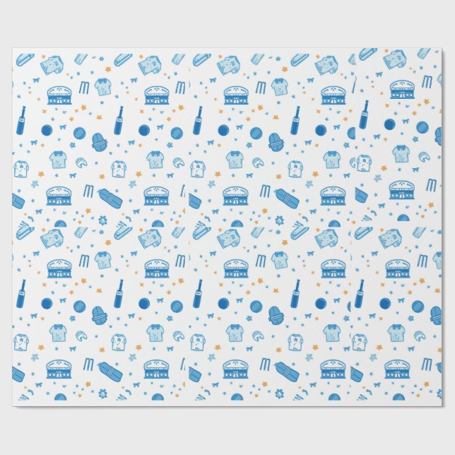 Handritad Kricket Doodle Sömlöst Mönster Roligt Sp Presentpapper (Platt)