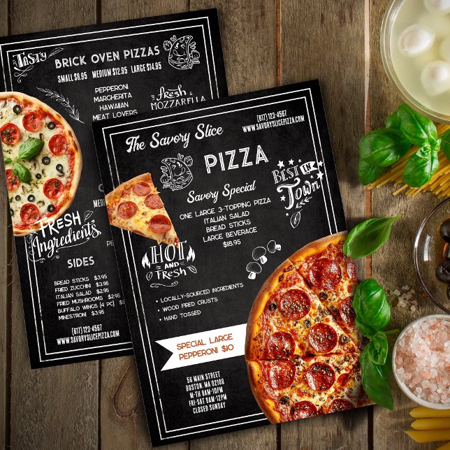 Handritad Krittavla Pizza Restaurang Meny (Skapare uppladdad)