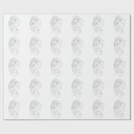 Handritad Lejon - Minimalistisk Linje Konst Presentpapper