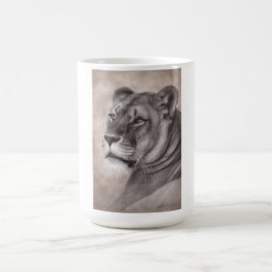 Handritad Lejoninna Konst Kaffemugg