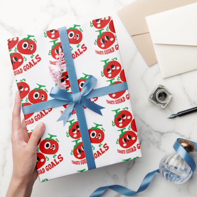 Handritad Lekfull Trio av Kawaii Tomatansikten Presentpapper (Gifting)