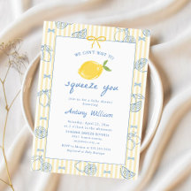 Handritad Lemon Baby Shower Inbjudan Inbjudan