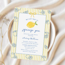 Handritad Lemon Baby Shower Inbjudan Inbjudan