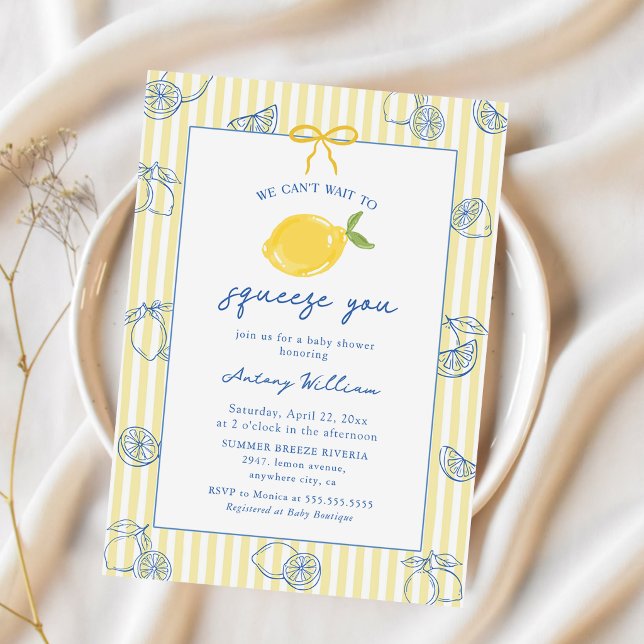 Handritad Lemon Baby Shower Inbjudan Inbjudan (Skapare uppladdad)