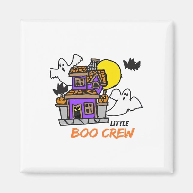 Handritad Little Boo Crew Halloween Magnet (Framsidan)
