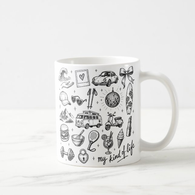 Handritad Livsstil Clipart-paket,  Kaffemugg (Höger)