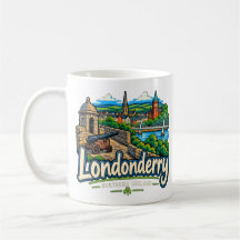 Handritad Londonderry Nordirland Reskonst