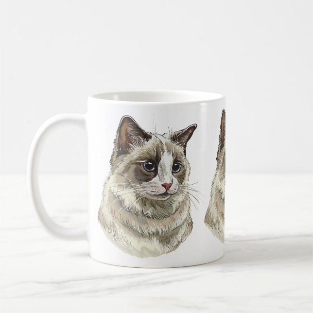 Handritad Luffy Ragdoll katt Kaffemugg (Vänster)