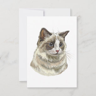 Handritad Luffy Ragdoll katt Tack Kort