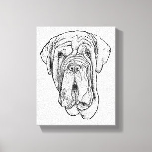 Handritad Mastiff-porträtt Canvas Art