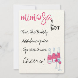 Handritad Mimosa Barskylt Inbjudningar