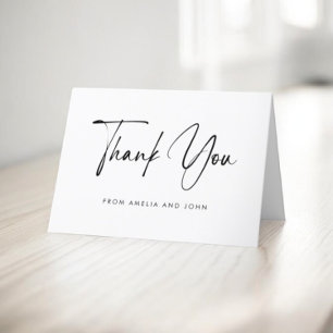 Handritad minimalistisk elegant foto tack kort