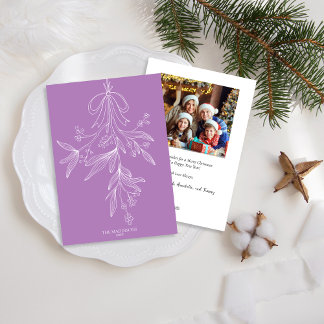 Handritad Mistel & Slinga Jul Wisteria Julkort
